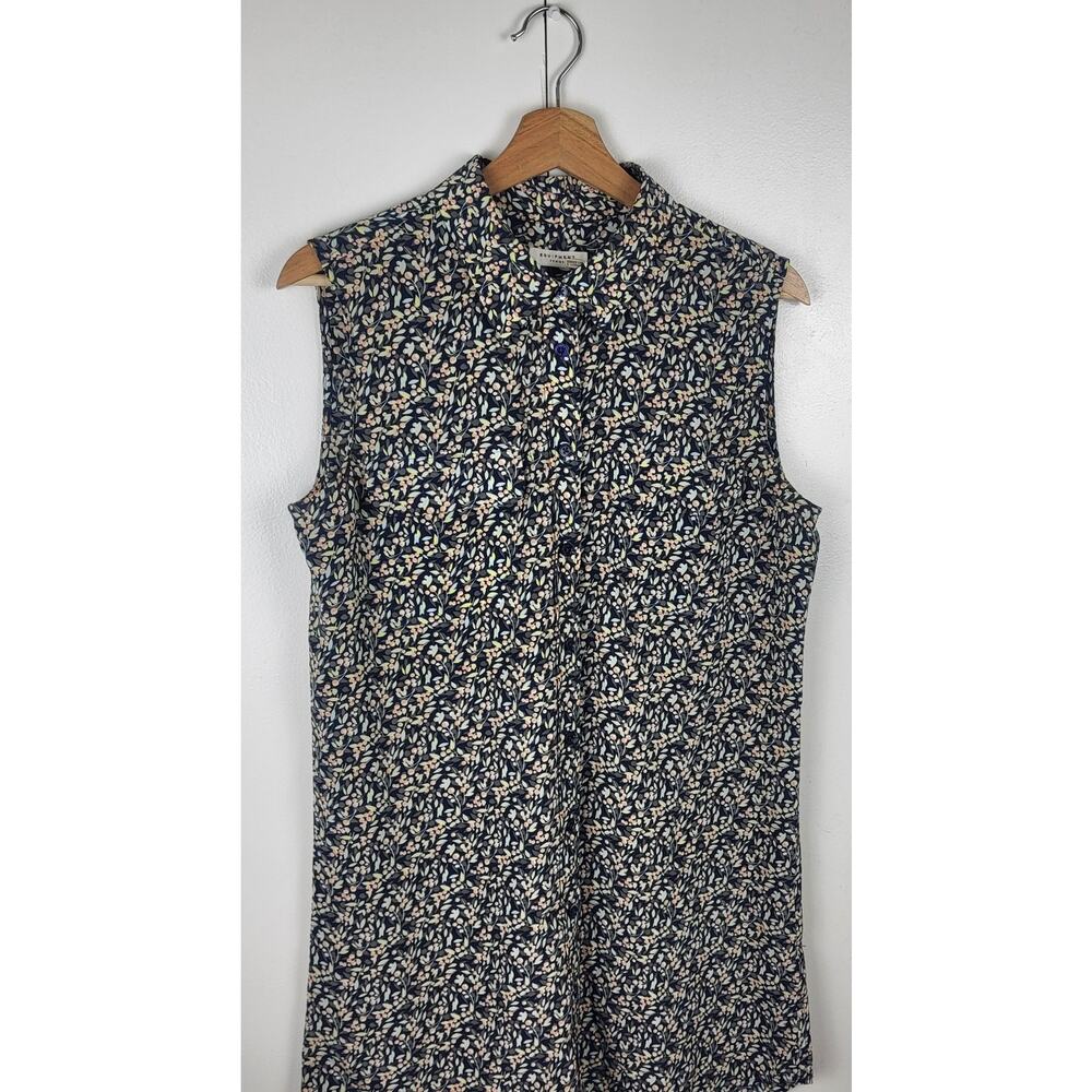 Equipment Femme Floral Silk Sleeveless Slim Signature Shift Shirt Dress | Size M - Picture 4 of 12
